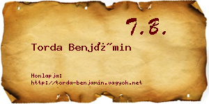 Torda Benjámin névjegykártya